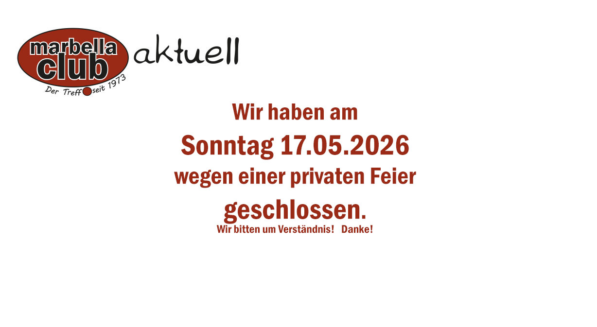 am 17.05.2026 geschlossen
